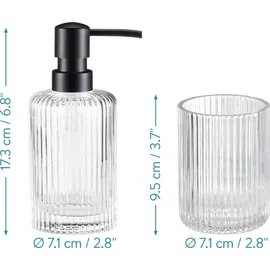 Navaris Zahnputzbecher Glas Schwarz