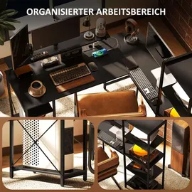 Homcom Schreibtisch, L-förmiger Computertisch 137 x 140 x 139,5 cm Schwarz