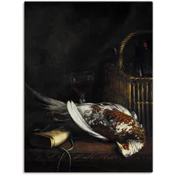 Leinwandbild ARTLAND "Stillleben mit Fasan.", schwarz (farbe bild(er): schwarz), B:60cm H:80cm T:1,8cm, Canvas, Leinwand, Bilder, auf Keilrahmen gespannt