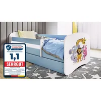 raumhirsch furniture Kinderbett Zoo 80 x 180 cm Holzwerkstoff blau