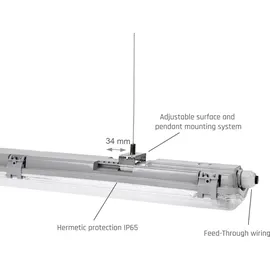 Spectrum Feuchtraumleuchte 2 G13 120 cm weiß