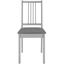 vidaXL Esszimmerstühle mit Polstern 6 Stk. Grau Massivholz