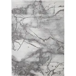 Teppich LUXOR LIVING "Phoenix", grau, B:120cm H:17mm L:170cm, Polypropylen, Polyester, Teppiche, modernes Marmor Design, Hoch-Tief Effekt, Seidenoptik, Wohnzimmer