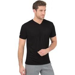 T-Shirt TRIGEMA "TRIGEMA V-Shirt COOLMAX", Herren, Gr. XXXL, schwarz, 100% Polyester (recycelt), sportlich, Kurzarm, Shirts