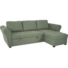 trends by hg Eckcouch Polyester mit Bettfunktion 3-Sitzer Grün
