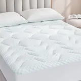 EHEYCIGA Gel Topper 90x200cm, Memory Foam Matratzentopper, Matratzen Topper mit extra tiefem Tasche, Weiß