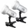 GLOBO Klemmstrahler Spotlampe beweglich Tischlampe Schreibtischlampe silber, Metall Kunststoff, 1x E27, LxH 16 x 21 cm, 2er Set