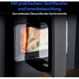 Medion P20 XXL Heißluftfritteuse mit 2 Kammern (8,7 Liter, Airfryer, 2.600 Watt, Doppelkammer, 9 Automatikprogramme, 2 Schubladen, Sichtfenster, Dualer Airfryer, Dual Cook & Sync-Finish Funktion)