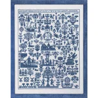 Permin Kreuzstich Stickpackung Sampler Hamburg blau Zählmuster