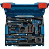 Bosch GSR 12V-15 Professional inkl. 2 x 2,0 Ah + Ladegerät + Handwerkzeuge + L-Boxx 060186810R
