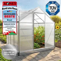 Brast Gewächshaus Alu Silber ESG 6 mm 4,75 m2
