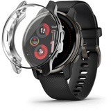 Chofit Hüllen kompatibel mit Garmin Venu 2 Plus 43 mm Hülle, Displayschutzfolie Folie TPU beschichtet Schutzhülle Armor Shell für Venu 2 Plus (nicht für Venu 2/Venu Sq/Venu) (schwarz)