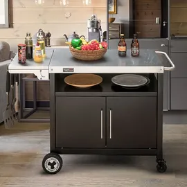 Royal Gourmet Grillwagen 80 x 50 cm Edelstahl schwarz