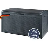 DELUKE® Auflagenbox Sitzbank THEO 380L Aufbewahrungsbox Gartenbox Kissenbox