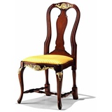 Casa Padrino Luxus Barock Esszimmer Stuhl Dunkelbraun / Gold - Made in Italy