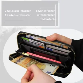 Frentree Frentree® Damen Portemonnaie mit vielen Fächern, Klassische große Geldbörse mit Handyfach und RFID-Schutz, inkl. Geschenkverpackung