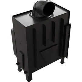 Kratki Kamineinsatz Floki Stahl Schwarz/Abdeckplatte Glas
