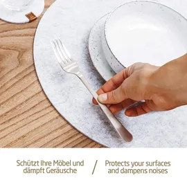 MIQIO Platzset waschbar, aus Filz, hellgrau, 44 x 29 cm