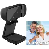 Somikon 4K-USB-Webcam mit Linsenabdeckung, Mikrofon und Autofokus