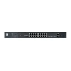 LevelOne Switch 20 Fast Ethernet-Ports mit 16 PoE-Ports 270W 2 Gigabit-Ports, 2 Gigabit SFP (FGP-2031)