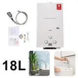 18L Gas Durchlauferhitzer - LPG Propan Boiler - tankloses Instant Warmwasser - Outdoor Camping - Duschkopf Set - Weiß