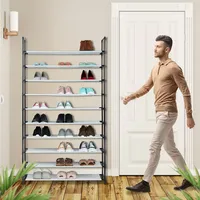 Relaxdays XXL Schuhregal Stecksystem, 10 Ebenen, für 50 Paar