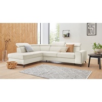 exxpo - sofa fashion Ecksofa »Forza, L-Form«, inklusive Kopf- bzw. Rückenverstellung, wahlweise mit Bettfunktion weiß