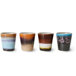 HKliving - 70's Ristretto Becher, 80 ml, solar (4er-Set)