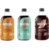 Bundle aus NESCAFÉ Espresso Concentrate Style Black, Vanilla und Caramel, 3er Pack (3 x 500ml) Einweg-Flasche