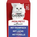 Purina Gourmet MON Petit Intense 8x6x50g mit Thunfisch, Lachs, Forelle