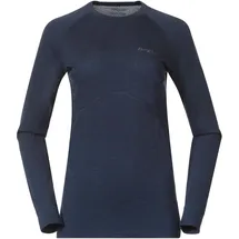Bergans Damen Inner:Pure Merino Longsleeve (Größe L, blau)