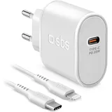 SBS TETRKITPD20LIGW Indoor, AC 1 m, Weiß