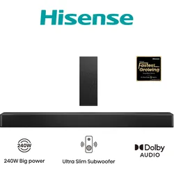 Hisense HS2100, 2.1 Kanäle, 240 W, DTS Virtual:X, Dolby Digital, Dolby Digital P