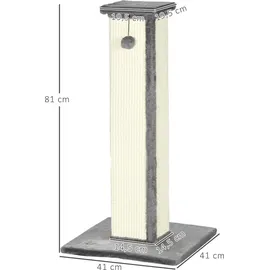PawHut Kratzstamm Kratzsäule 81 cm grau
