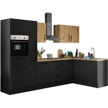 BASIC by Balculina Winkelküche Turin L-Form 300 cm schwarz