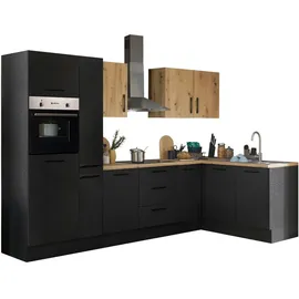 BASIC by Balculina Winkelküche Turin L-Form 300 cm schwarz