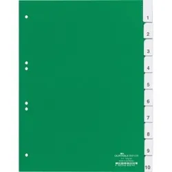 Register 622105 DIN A4 10teilig Hartfolie grün - grün