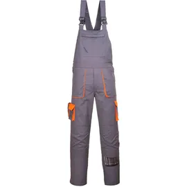 PORTWEST TX12 Herren Texo Kontrast Latzhose Arbeitslatzhose Grau, M