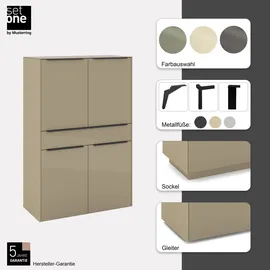 Set One by Musterring Highboard Reno 140 x 42 x 42 cm Braun