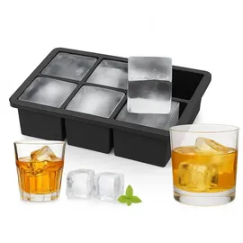 Relaxdays 10x Eiswürfelform Silikon 5 cm Schwarz