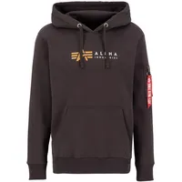 Alpha Industries Alpha Label Hoody Kapuzensweat für Herren Hunter Brown