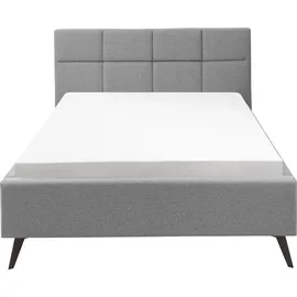 Set One by Musterring Polsterbett "Cary", grau (hellgrau), B:164cm L:219cm, SET ONE BY MUSTERRING, Betten, Polsterbett, wahlweise mit Matratze und Lattenrost, Füße Metall schwarz