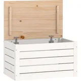vidaXL Truhe Weiß 59,5x36,5x33 cm Massivholz Kiefer