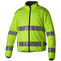 Top Swede 12902101507 Modell 129 Reversible Quilt-Gefüttert Warnschutz Jacke, Gelb/Schwarz, Größe XL