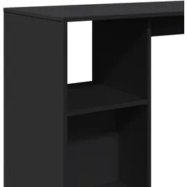 vidaXL Bartisch mit Regal 124 x 46 x 103,5 cm Schwarz