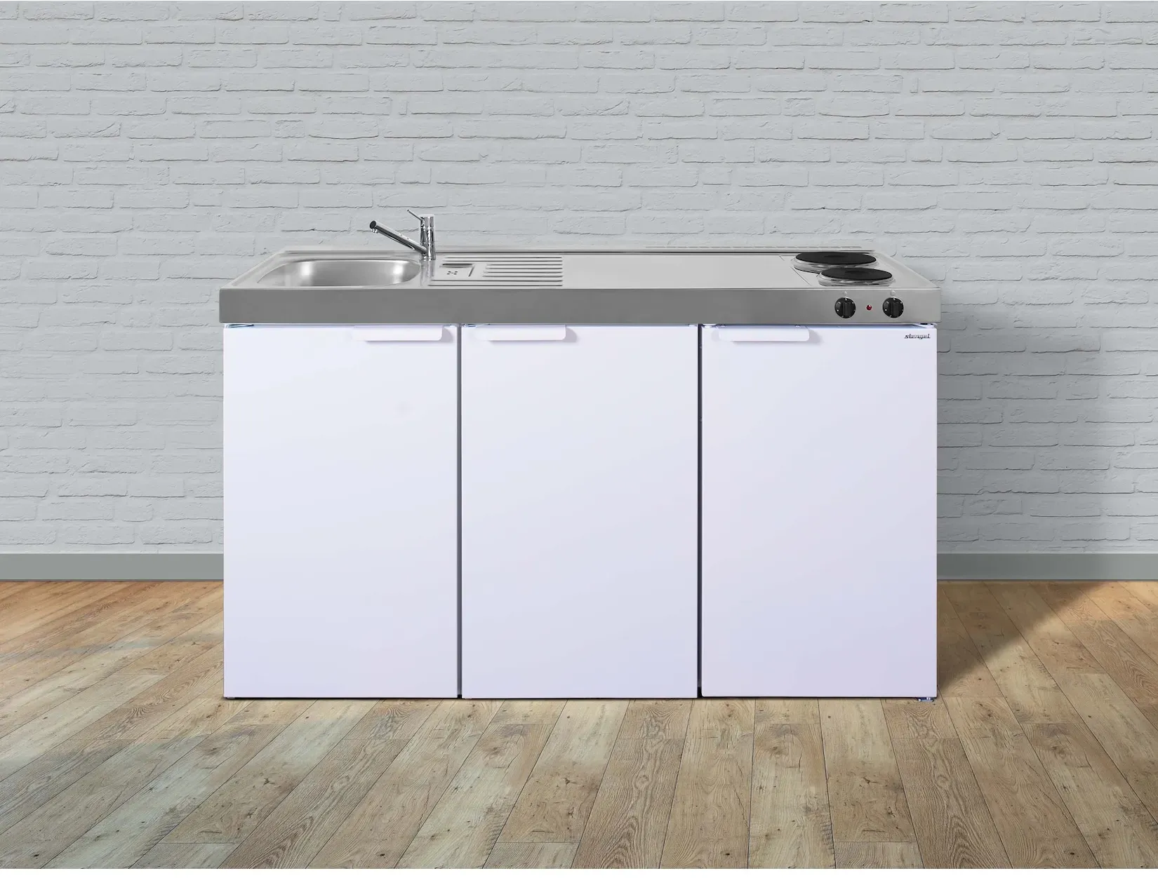 Stengel Küchen Kitchenline MK 150 weiß - Elektrokochfeld links