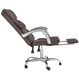 vidaXL Bürostuhl mit Liegefunktion Kunstleder Braun