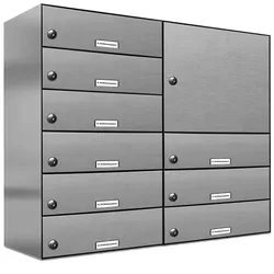 AL Briefkastensysteme 9 Fächer Premium Edelstahl Durchwurf Briefkasten Anlage für Post Post A4, modern, robust, wetterfest, Artikelnummer: 132V9DZ2KS