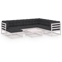 vidaXL Garten-Lounge-Set 8-tlg. Kiefer weiß