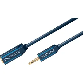 Clicktronic MP3 Audio-Verlängerung 3,5mm Klinken-Stecker > 3,5mm Klinken-Kupplung 5,0m (70489)